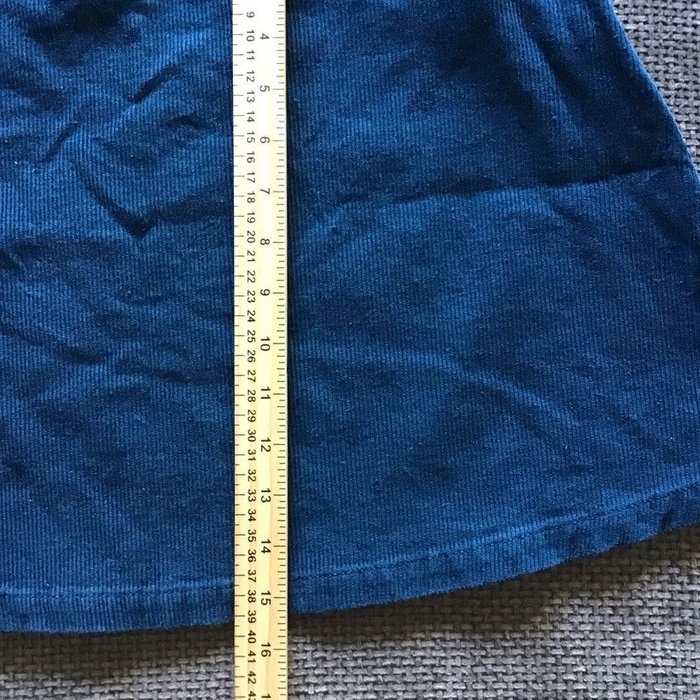NWT Corduroy Mini Skirt Navy Blue A-Line High Waist S/M Dark Academia 90s Indie